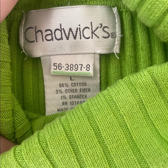Vintage lime green turtleneck - Picture 3 of 3